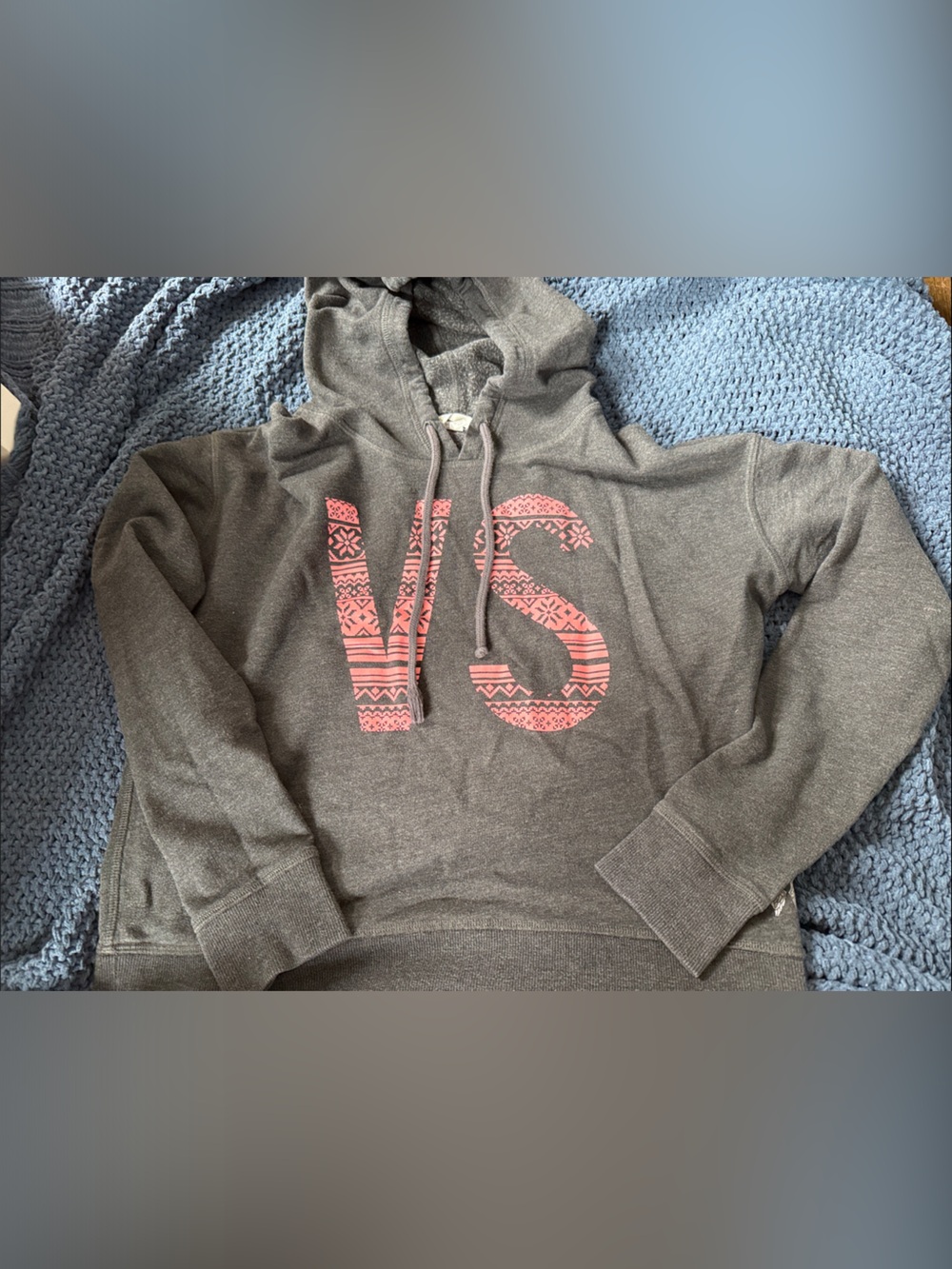 Victoria's Secret Gray Hoodie Sweater with Pink Logo